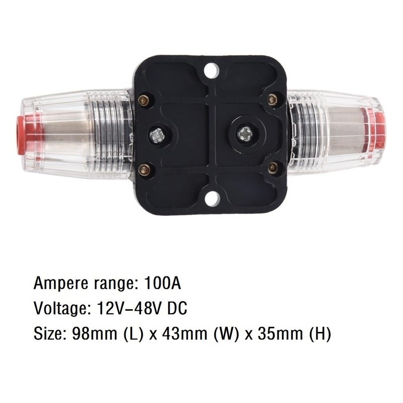 ANJOSHI 100A Auto Car Protection Stereo Switch Fuse Holders Inline Circuit Breaker Reset Fuse Inverter for Car Audio System Protection 12V-24V DC - Image 1